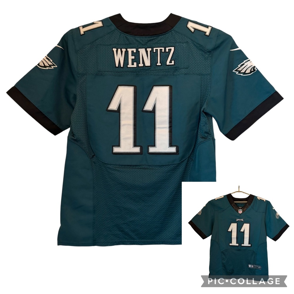 Nike Philadelphia Eagles Carson Wentz Jersey 44 Green‎ Sewn On Field Large READ